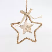 Eurolamp Vánoční dekorace závěsná hvězda 27 x 15 x 0,5 cm, 1 ks