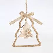 Eurolamp Vánoční dekorace závěsný strom 25 x 12 x 0,5 cm, 1 ks
