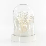 Eurolamp Osvětlená kopule, s jeleny a stromy, 10 LED, 12,5 x 18,5 cm, 1 ks