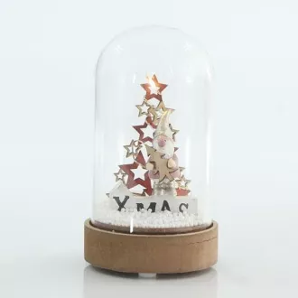 Eurolamp Skleněná kopule se stromem a hvězdami, 8 x 8 x 14 cm, 1 ks Eurolamp Skleněná kopule se stromem a hvězdami, 8 x 8 x 14 cm, 1 ks
