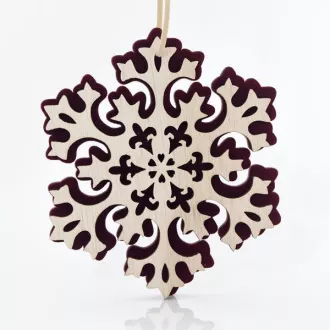Eurolamp Vánoční dekorace závěsná sněhová vločka, dřevěná 14 x 0,5 x 15 cm, 1 ks Eurolamp Vánoční dekorace závěsná sněhová vločka, dřevěná 14 x 0,5 x 15 cm, 1 ks