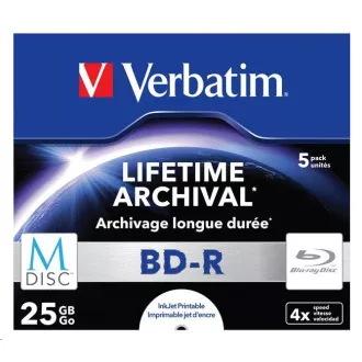 VERBATIM MDisc BD-R(5-pack)Jewel/4x/25GB
