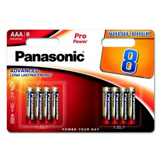 PANASONIC Alkalické baterie - Pro Power AAA 4+4F 1, 5V balení - 8ks