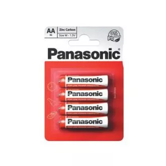 PANASONIC Zinkouhlíkové baterie Red Zinc R6RZ/4BP EU AA 1, 5V (Blistr 4ks) PANASONIC Zinkouhlíkové baterie Red Zinc R6RZ/4BP EU AA 1, 5V (Blistr 4ks)