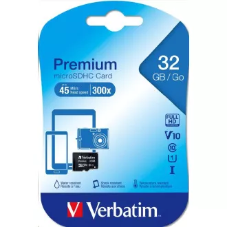 VERBATIM MicroSDHC karta 32GB Premium, U1 VERBATIM MicroSDHC karta 32GB Premium, U1