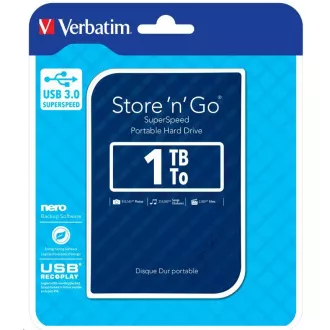 VERBATIM Externí HDD 1TB Store 'n' Go Portable Hard Drive USB 3.0, Blue GEN II VERBATIM Externí HDD 1TB Store 'n' Go Portable Hard Drive USB 3.0, Blue GEN II