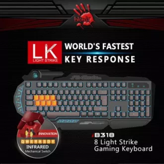 A4tech Bloody B318 podsvícená herní klávesnice, USB, CZ A4tech Bloody B318 podsvícená herní klávesnice, USB, CZ