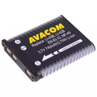 AVACOM Olympus Li-40B, Li-42B, Fujifilm NP-45, Nikon EN-EL10 Li-Ion 3.7V 740mAh 2.7Wh AVACOM Olympus Li-40B, Li-42B, Fujifilm NP-45, Nikon EN-EL10 Li-Ion 3.7V 740mAh 2.7Wh