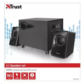 TRUST Reproduktory 2.1 Avora Subwoofer Speaker Set - black