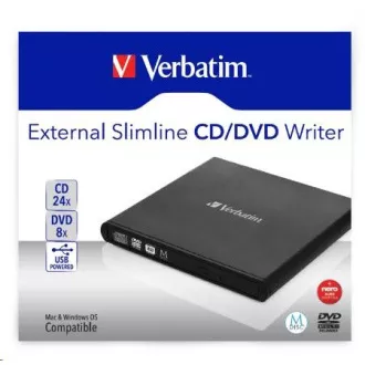 VERBATIM externí mechanika DVD-RW Rewriter USB 2.0 Black + NERO VERBATIM externí mechanika DVD-RW Rewriter USB 2.0 Black + NERO