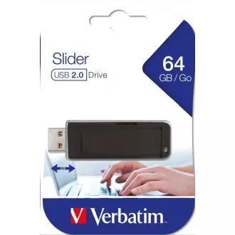 VERBATIM Flash Disk 64GB Store 'n' Go Slider, černá VERBATIM Flash Disk 64GB Store 'n' Go Slider, černá