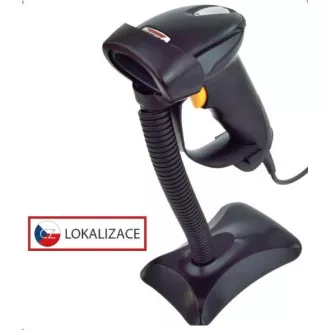 Virtuos CCD čtečka HT-310A s dlouhým dosahem, USB (klávesnice/RS232), stojánek, černá