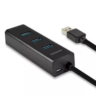 AXAGON HUE-S2BL, 4x USB 3.0 CHARGING hub, micro USB nap. konektor, kabel USB-A 1.2m AXAGON HUE-S2BL, 4x USB 3.0 CHARGING hub, micro USB nap. konektor, kabel USB-A 1.2m