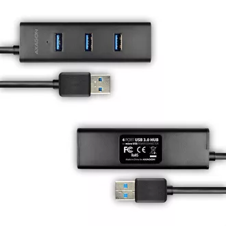 AXAGON HUE-S2BL, 4x USB 3.0 CHARGING hub, micro USB nap. konektor, kabel USB-A 1.2m AXAGON HUE-S2BL, 4x USB 3.0 CHARGING hub, micro USB nap. konektor, kabel USB-A 1.2m