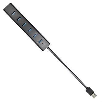AXAGON HUE-SA7BP, 7x USB 3.0 ALU CHARGING hub, vč. AC adaptéru, kabel USB-A 40cm AXAGON HUE-SA7BP, 7x USB 3.0 ALU CHARGING hub, vč. AC adaptéru, kabel USB-A 40cm