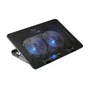 EVOLVEO Chladící podložka pro NTB A101, až 17", 2x 120mm Ventilátor, Modré podsvícení, černá