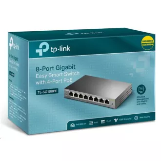 TP-Link Easy Smart switch TL-SG108PE (8xGbE, 4xPoE+, 64W, fanless) TP-Link Easy Smart switch TL-SG108PE (8xGbE, 4xPoE+, 64W, fanless)