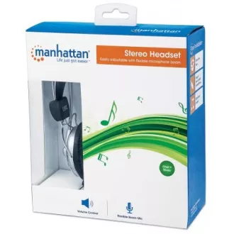 MANHATTAN Sluchátka s mikrofonem, lehce nastavitelná s flexibilním mikrofonem MANHATTAN Sluchátka s mikrofonem, lehce nastavitelná s flexibilním mikrofonem
