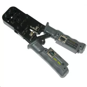 Kleště krimpovací PROFI+ s ráčnou pro konektory RJ11, RJ12, RJ45 s testerem a LED indikací Kleště krimpovací PROFI+ s ráčnou pro konektory RJ11, RJ12, RJ45 s testerem a LED indikací