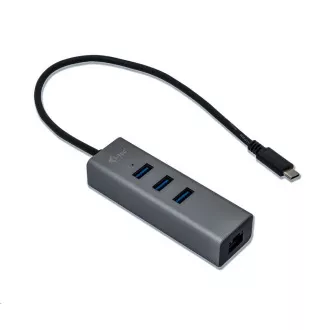 i-tec USB-C Metal 3-portový HUB s Gigabit Ethernet adapterem