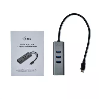 i-tec USB-C Metal 3-portový HUB s Gigabit Ethernet adapterem
