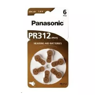 PANASONIC Zinkovzduchová baterie PR-312(41)/6LB AA 1, 2V (Blistr 6ks)