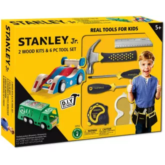 Stanley Jr. U003-K02-T06-SY Sada 2 autíček a 5 kusů nářadí Stanley Jr. U003-K02-T06-SY Sada 2 autíček a 5 kusů nářadí