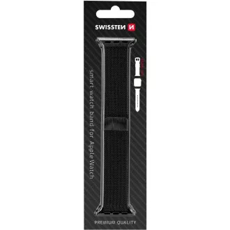BAND APP.W.KNITTED 38-40 mm BK SWISSTEN
