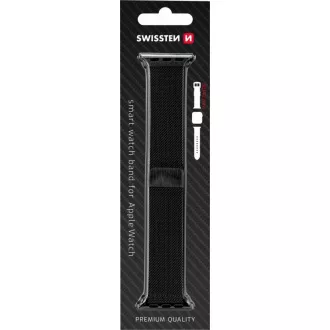 BAND APP.W.KNITTED 38-40 mm BK SWISSTEN