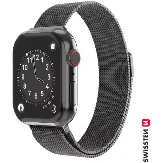 BAND APP.W.KNITTED 42-44 mm BK SWISSTEN