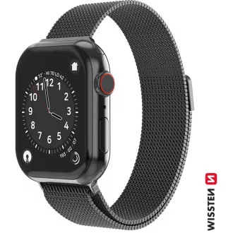 BAND APP.W.KNITTED 42-44 mm BK SWISSTEN