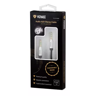 YCA 201 BSR kabel AUX M/M 1m kov. YENKEE YCA 201 BSR kabel AUX M/M 1m kov. YENKEE