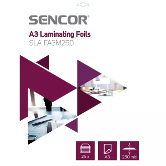 SLA FA3M250 Fólie A3 250mic 25ks SENCOR SLA FA3M250 Fólie A3 250mic 25ks SENCOR