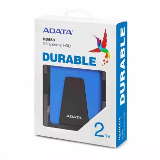 ADATA Externí HDD 2TB 2, 5" USB 3.1 DashDrive Durable HD650, modrý (gumový, nárazu odolný) ADATA Externí HDD 2TB 2, 5" USB 3.1 DashDrive Durable HD650, modrý (gumový, nárazu odolný)