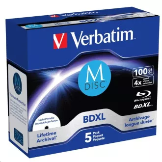 VERBATIM MDisc BDXL (5-pack)Jewel/4x/100GB VERBATIM MDisc BDXL (5-pack)Jewel/4x/100GB