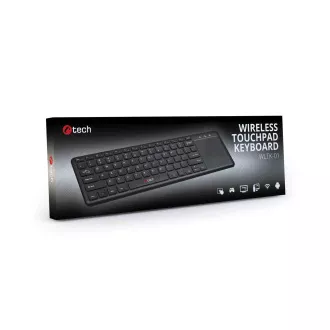 C-TECH klávesnice WLTK-01, bezdrátová s touchpadem, černá, USB C-TECH klávesnice WLTK-01, bezdrátová s touchpadem, černá, USB