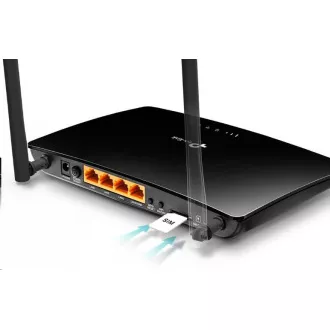 TP-Link Archer MR400 OneMesh WiFi5 router (AC1200, 4G LTE, 2, 4GHz/5GHz, 3x100Mb/s LAN, 1x100Mb/s LAN/WAN, 1xmicroSIM) TP-Link Archer MR400 OneMesh WiFi5 router (AC1200, 4G LTE, 2, 4GHz/5GHz, 3x100Mb/s LAN, 1x100Mb/s LAN/WAN, 1xmicroSIM)