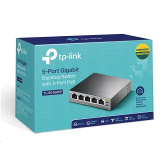 TP-Link switch TL-SG1005P (5xGbE, 4xPoE+, 65W, fanless) TP-Link switch TL-SG1005P (5xGbE, 4xPoE+, 65W, fanless)