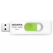 ADATA Flash Disk 64GB UV320, USB 3.1 Dash Drive, bílá/zelená