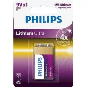 PHILIPS Lithium Ultra baterie 9V 6FR61LB1A/ (Blistr 1ks)