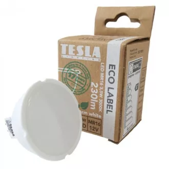 TESLA - LED MR163530-4, žárovka GU5,3 MR16, 3,5W, 12V, 230lm, 25 000h, 3000K teplá bílá, 100° TESLA - LED MR163530-4, žárovka GU5,3 MR16, 3,5W, 12V, 230lm, 25 000h, 3000K teplá bílá, 100°