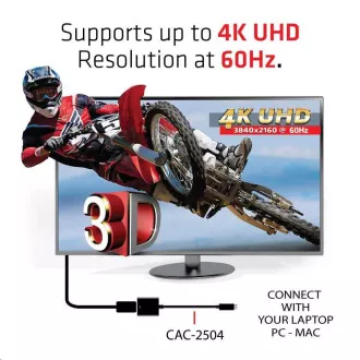 Club3D Adaptér aktivní USB 3.1 typ C na HDMI 2.0 UHD 4K60Hz HDR, 17cm Club3D Adaptér aktivní USB 3.1 typ C na HDMI 2.0 UHD 4K60Hz HDR, 17cm