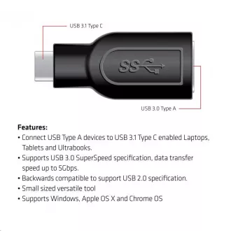 Club3D Redukce USB 3.1 typ C na USB 3.0 typ A (M/F) Club3D Redukce USB 3.1 typ C na USB 3.0 typ A (M/F)