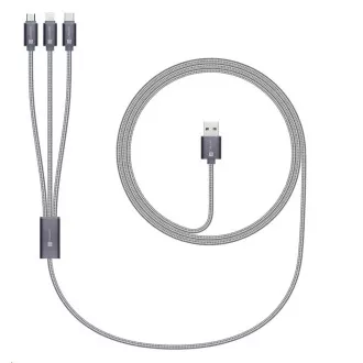 CONNECT IT Wirez 3in1 USB-C & Micro USB & Lightning, silver gray, 1, 2 m