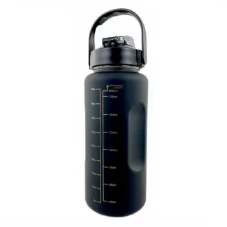 Motivační sportovní láhev 3v1, 2000 ml + 900 ml + 300 ml, Černá Motivační sportovní láhev 3v1, 2000 ml + 900 ml + 300 ml, Černá