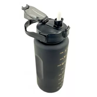 Motivační sportovní láhev 3v1, 2000 ml + 900 ml + 300 ml, Černá Motivační sportovní láhev 3v1, 2000 ml + 900 ml + 300 ml, Černá