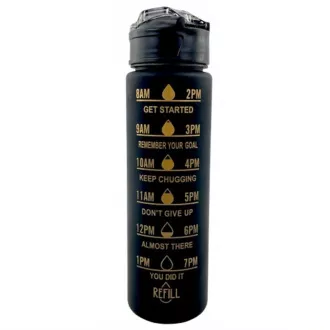 Motivační sportovní láhev 3v1, 2000 ml + 900 ml + 300 ml, Černá Motivační sportovní láhev 3v1, 2000 ml + 900 ml + 300 ml, Černá