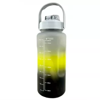 Motivační sportovní láhev 3v1, 2000 ml + 900 ml + 300 ml, Černá Motivační sportovní láhev 3v1, 2000 ml + 900 ml + 300 ml, Černá