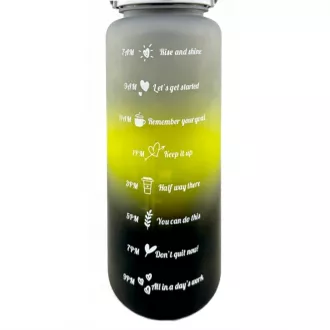 Motivační sportovní láhev 3v1, 2000 ml + 900 ml + 300 ml, Černá Motivační sportovní láhev 3v1, 2000 ml + 900 ml + 300 ml, Černá
