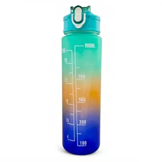 Motivační sportovní láhev 3v1, 2000 ml + 900 ml + 300 ml, Černá Motivační sportovní láhev 3v1, 2000 ml + 900 ml + 300 ml, Černá